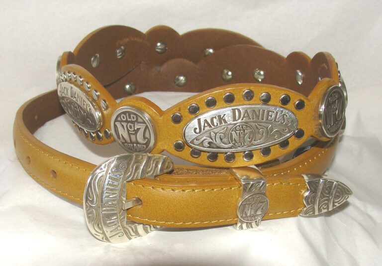 Ladies Jack Daniel Old No.7 Studded Whiskey Leather Belt