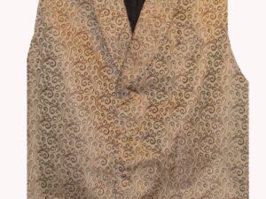 A Scully Mens Traditional Brown Shawl Lapel Vest Big and Tall with a pattern on it.
