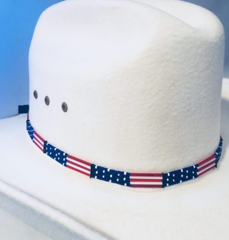 Glass quill 5 strand USA Flag hat band