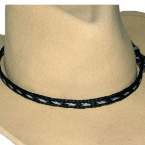 black and white Horse hair cowboy hat band