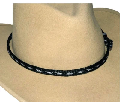 black and white Horse hair cowboy hat band