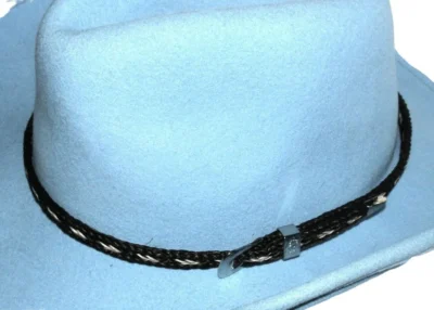 black and white Horse hair cowboy hat band.