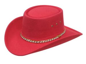 Kids Little Joe RED faux felt Gambler cowboy hat Image