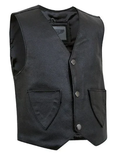 Toddler Black leather western vest