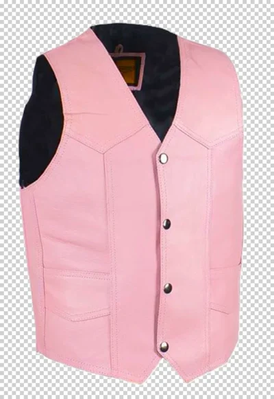 kids Pink Leather Kids Western Vest
