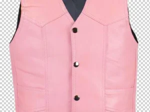 kids Pink Leather Kids Western Vest
