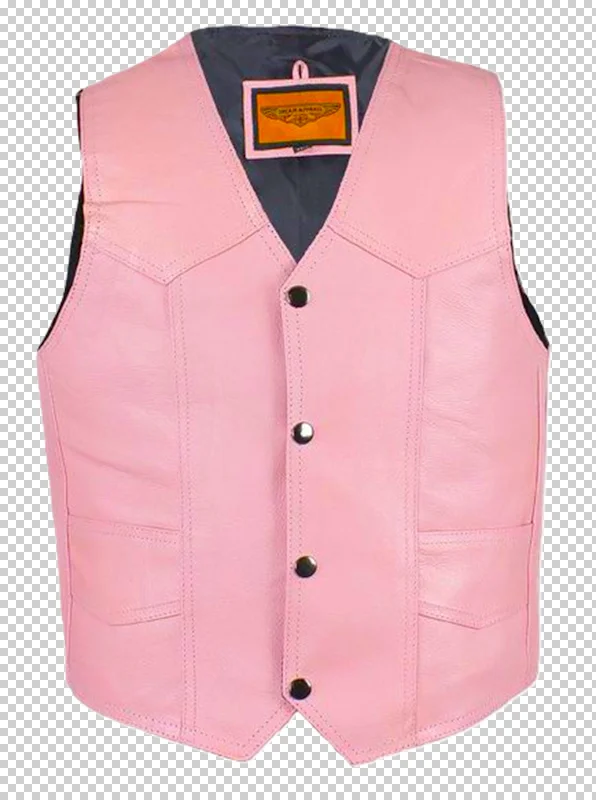 kids Pink Leather Kids Western Vest