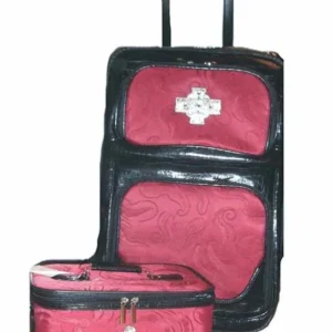red Western luggage set
