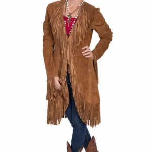 Scully Women’s Brown Suede Fringe Jacket - 3/4 Length Full Fringe