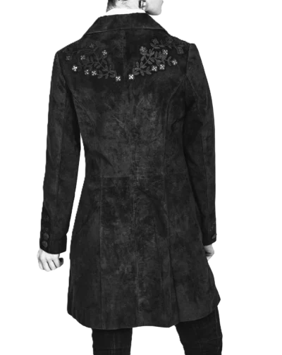 women's 3/4 sequin suede jacket