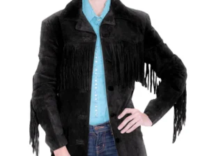 Womens Suede Full Fringe Western Jacket