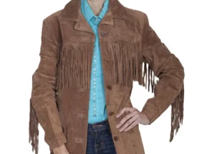 Womens Suede Full Fringe Western Jacket