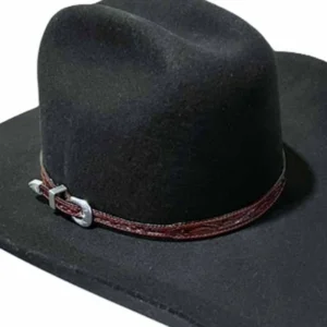 brown leather tooled cowboy hat band