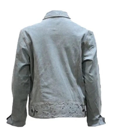 Womens Studded Leather Blue Jean Western Jacket,Womens Leather Jean jacket <li>Looks like denim but it is actually Leather</li> <li>Silver Studs</li> <li>XSmall to 4XL</li> •