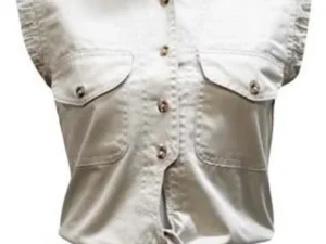 Women's Daisy Duke Tie Front Crop Top White Denim Shirt