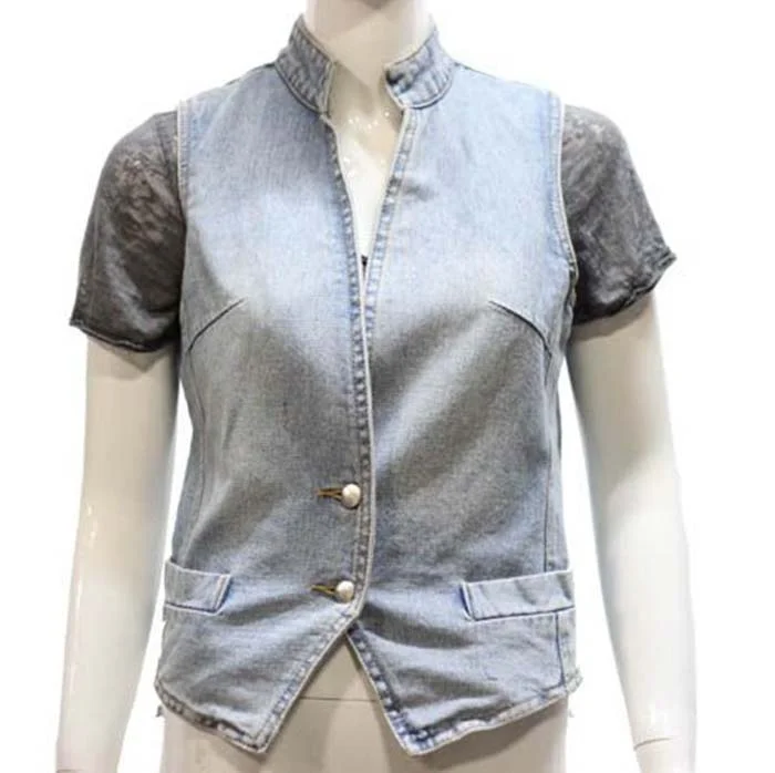 women's denim vest