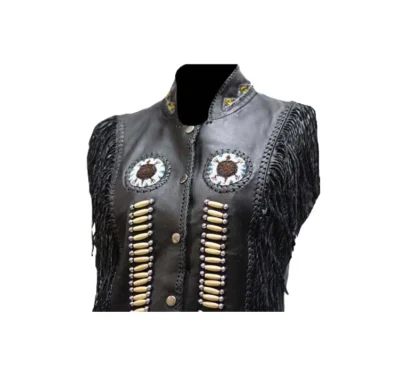 women's boned beaded american indian vest