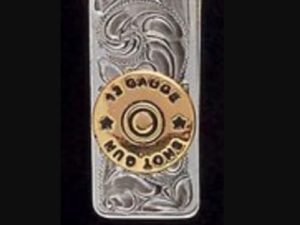 12 Gauge Gold Shotgun Shell Silver Money Clip