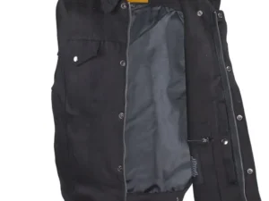 Men's Black Denim Snap Front Concealed Carry Western Vest