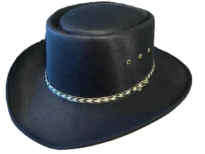 Black felt gambler cowboy hat