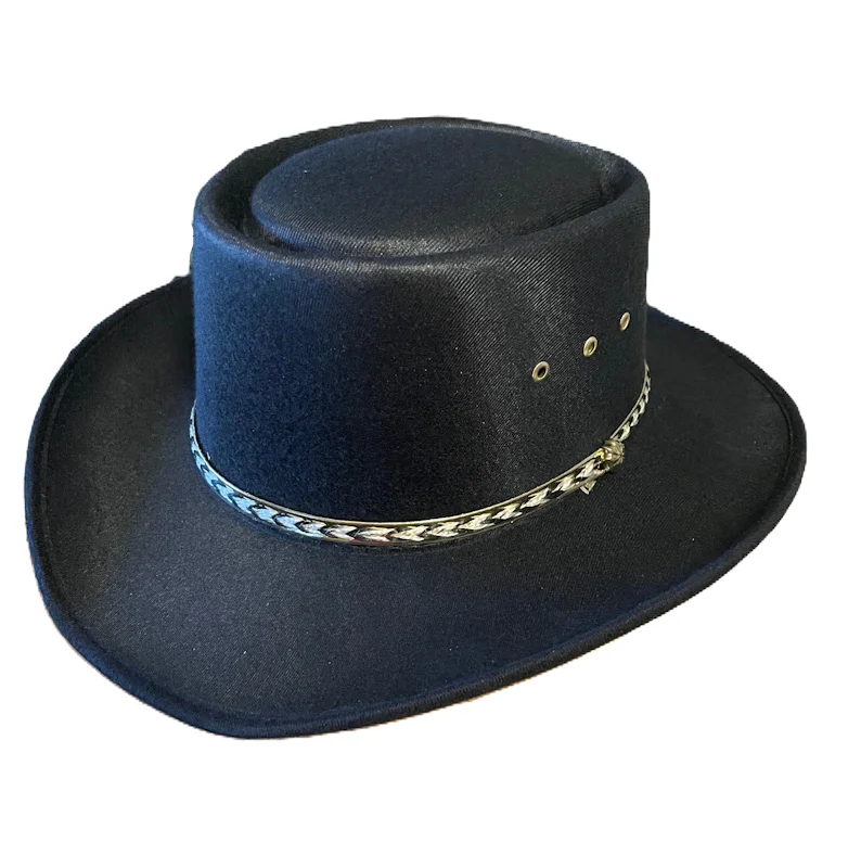 Black felt gambler cowboy hat