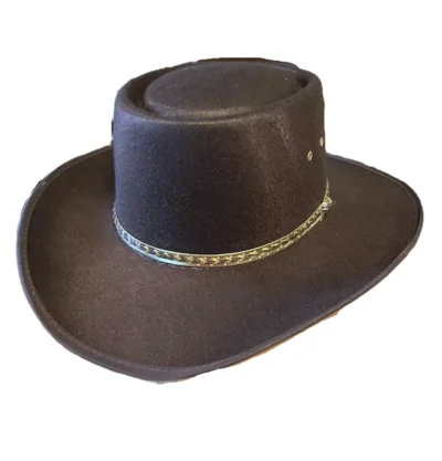 Brown felt gambler cowboy hat