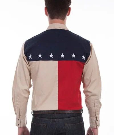 Scully mens stars and stripes pearl snap shirt