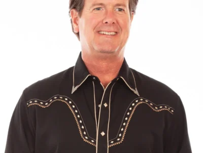 mens silver collar tipped black western shirt diamond pearl snaps