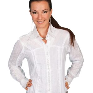 Scully 20 Snap White Frill Ladies Western Shirt