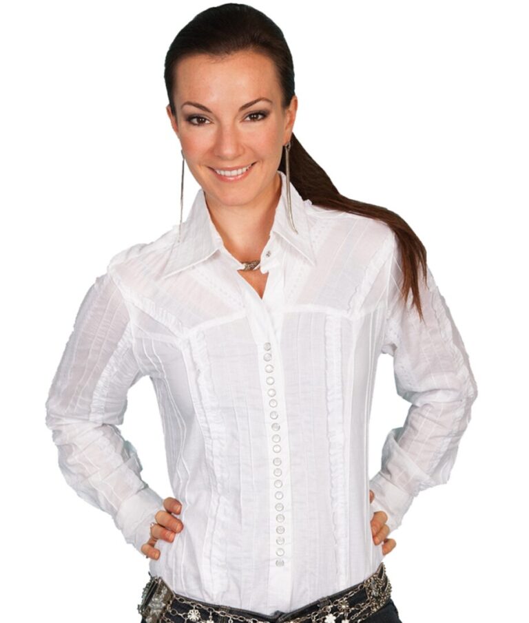 Scully 20 Snap White Frill Ladies Western Shirt