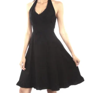 Womens Peruvian Cotton black Western Halter Dress