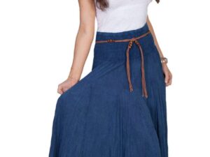 Scully Womens Blue Denim Full Length Western Skirt