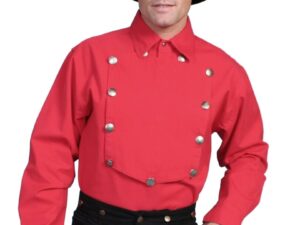 Mens Scully Red Engineer bib shirt Reg