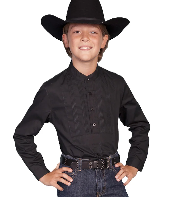 Scully Rangewear Kids Tuxedo black Western pull over shirt