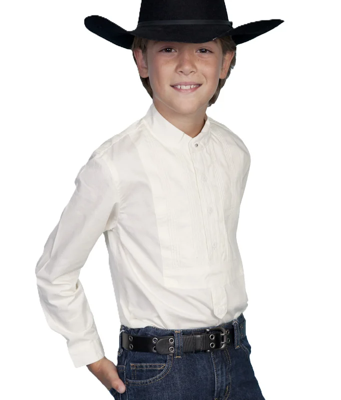 Scully Rangewear Kids Tuxedo white Western pull over shirt