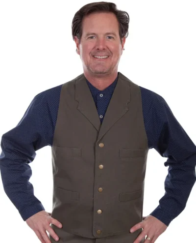 mens canvas frontier vest