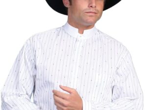 Tombstone White Banded Collar Pull Over Shirt