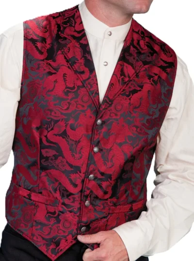 mens red dragon vest