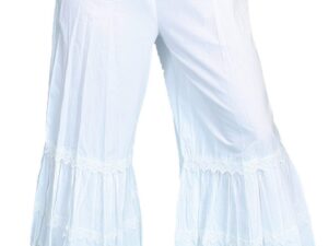 Womens Solid White Cotton Bloomers