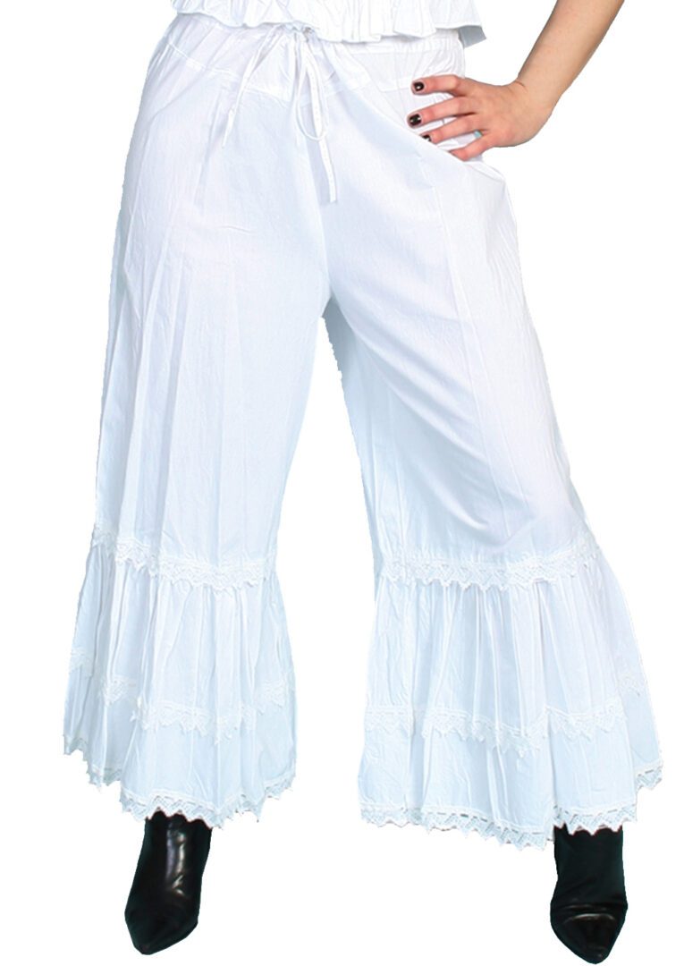 Womens Solid White Cotton Bloomers