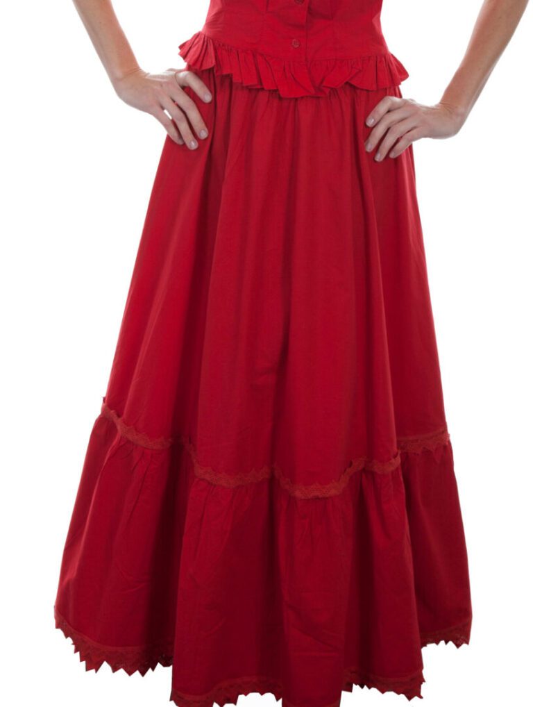 Scully Womens Prairie Cotton Petticoat Red Skirt Image