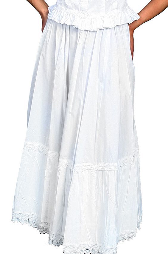 Scully Womens Prairie Cotton Petticoat White Skirt Image