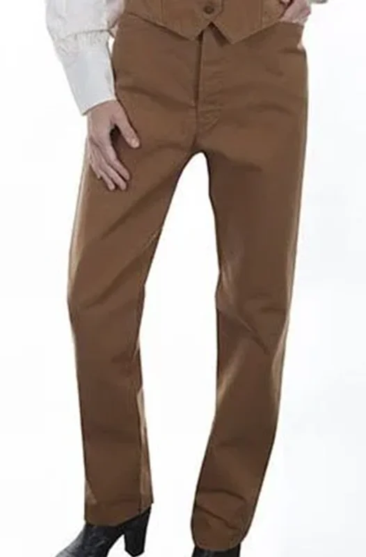 Scully Women's Tan canvas Saddle seat riding pants 12/14 1 Women's brown canvas frontier pants
