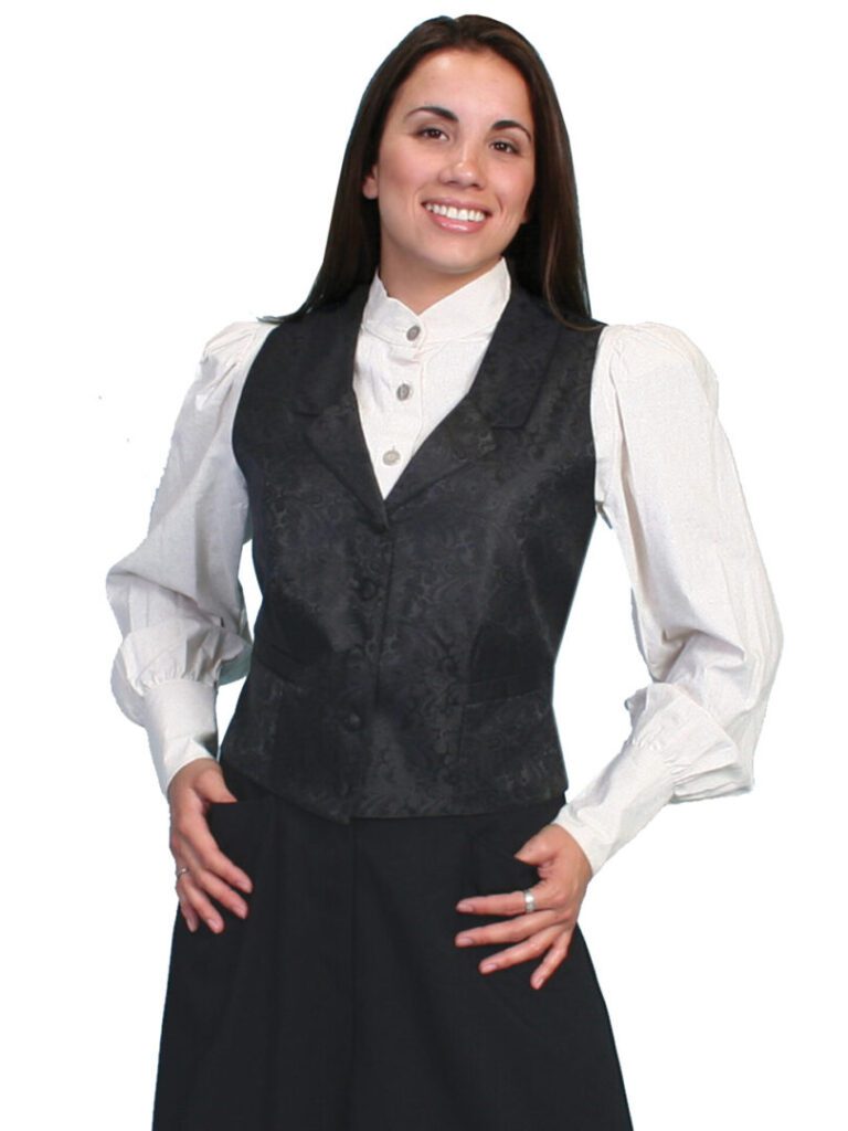 Womens Scully Black Paisley western vest Product Image