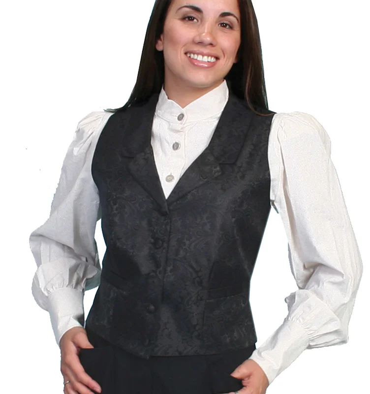 Womens Scully Black Paisley western vest