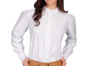 Womens Scully Ranch Style Banded Collar White Shirt