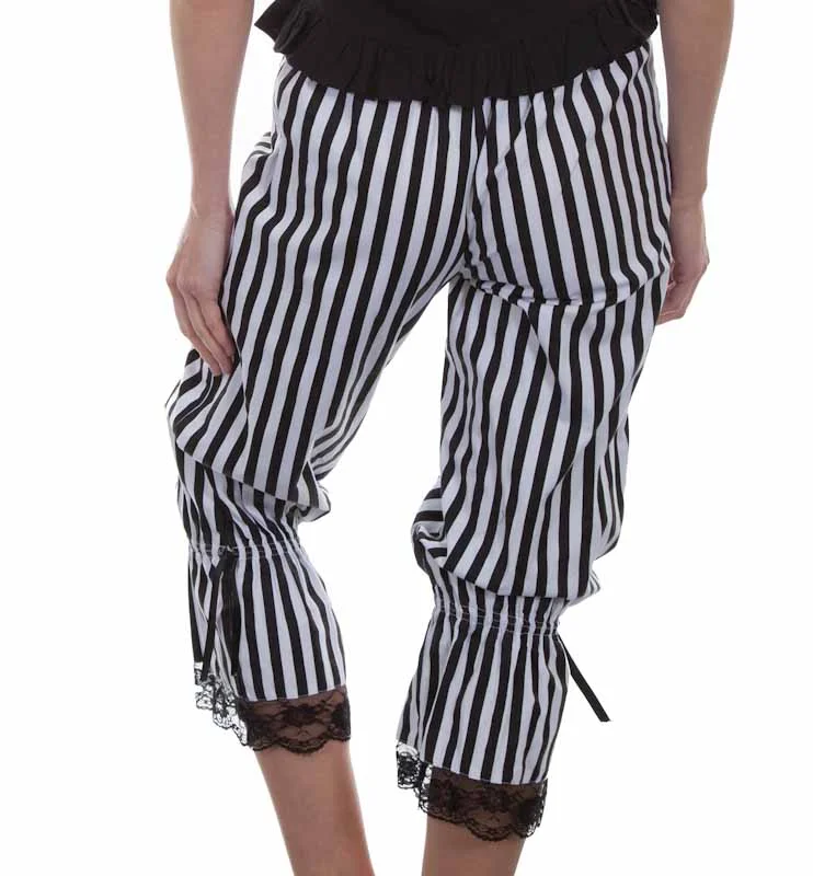 Scully Women's Black and White Striped Bloomers 2 Womens Black and White Striped Bloomers.