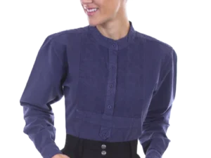 Women's 1800s pullover Blue Denim Bib blouse