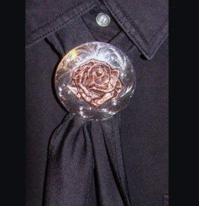 Silver rose scarf slide