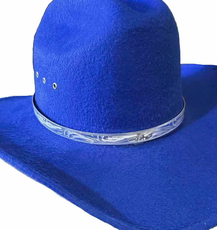 Solid Bar Silver Hat Band - Laser Etched - Dutton Ranch Style 2 Solid Bar Silver Hat Band - Laser Etched - Dutton Ranch Style